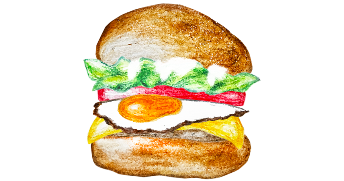 ハンバーガー - 【飲食店専門手描きイラスト】そらまめ堂