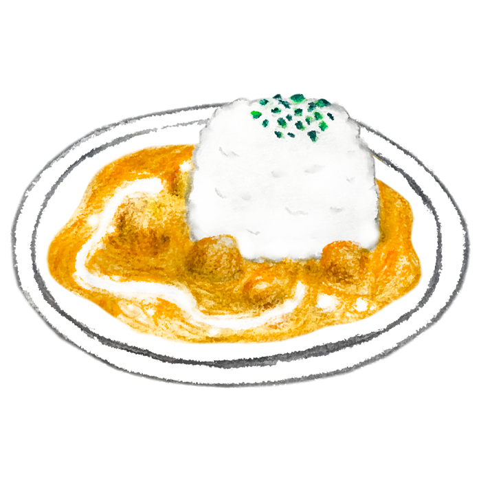 バターチキンカレーのイラスト 飲食店専門手描きイラスト そらまめ堂